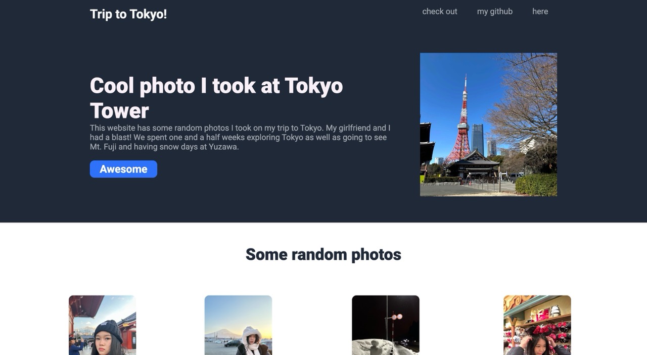 Screnshot of Landing Page Project